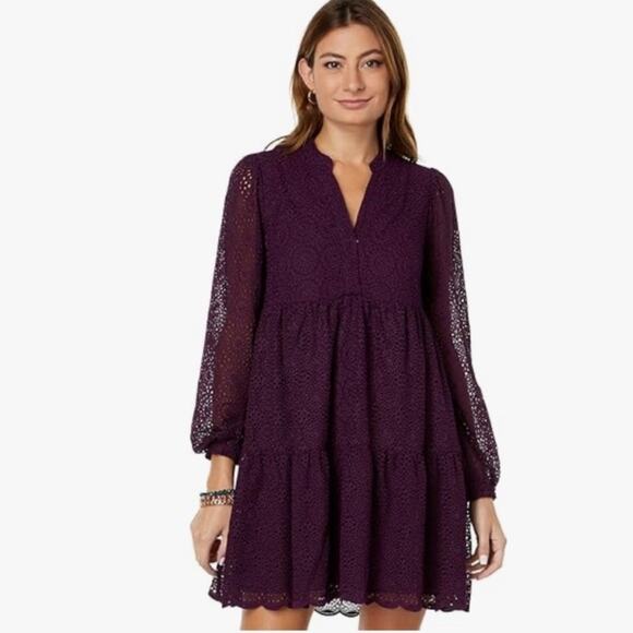 Lilly Pulitzer Dresses & Skirts - Lilly Pulitzer Winona long sleeve Eyelet Swing Dress